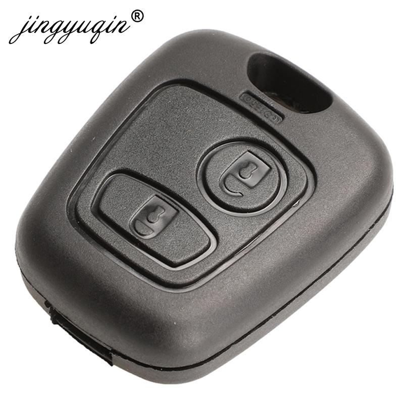 Jingyuqin Auto Afstandsbediening Sleutelbehuizing Voor Citroen C1 C4 Peugeot 107 207 307 407 206 306 406 Toyota Aygo Sleutelhanger Vervangende Behuizing 2 Knoppen