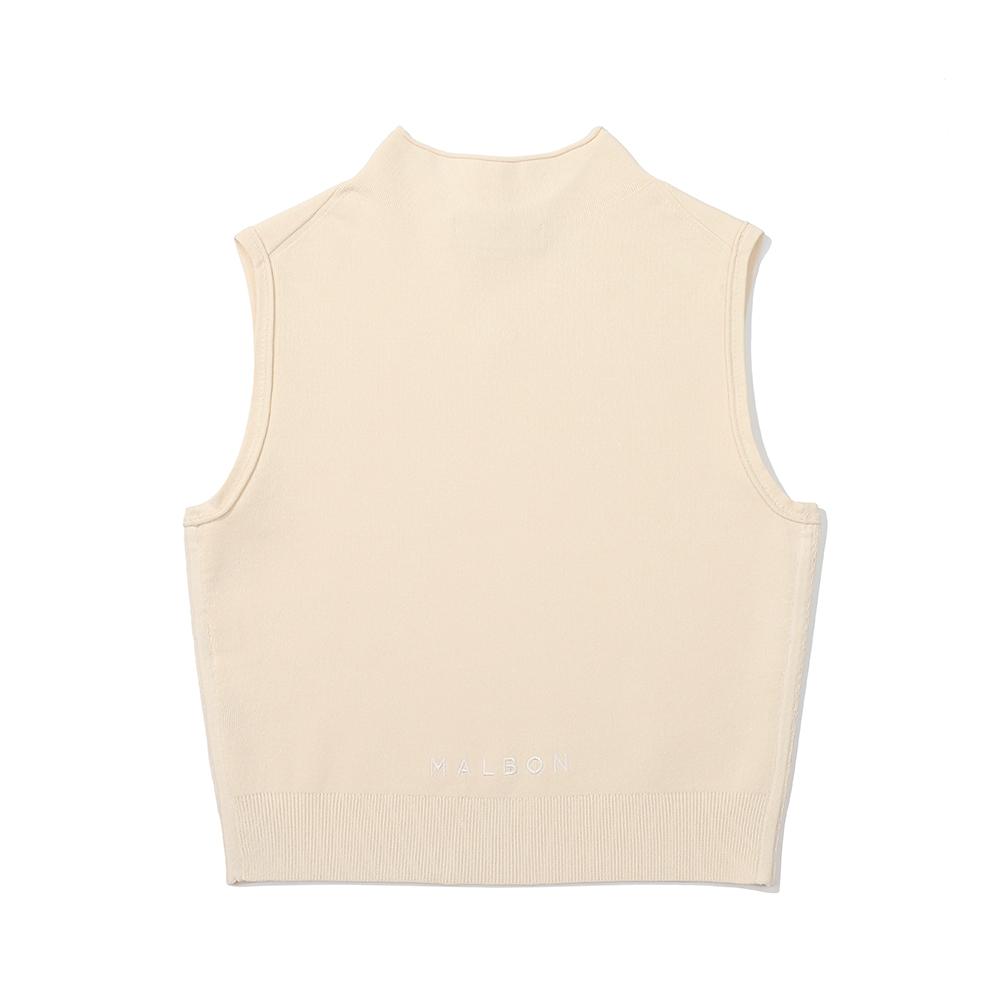 Malbon Golf Mock Neck Sleeveless Knit Cream (Woman)