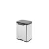 Brabantia Waste Bin with Lid, Manual Operation, Water Resistant, 4L, 20cm (W) x 17.2cm (D) x 27.2cm (H), Made in Belgium, Bo Waste Bin, Brilliant Stee