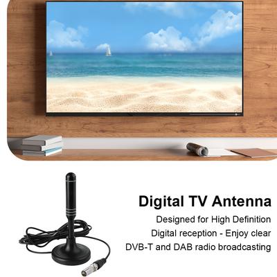 Taşınabilir TV Anteni 300cm Koaksiyel Kablo Dijital TV Anteni DVB-T DVB-T2 DAB İç Mekan Dış Mekan Dijital HD Freeview Anteni Akıllı TV İçin