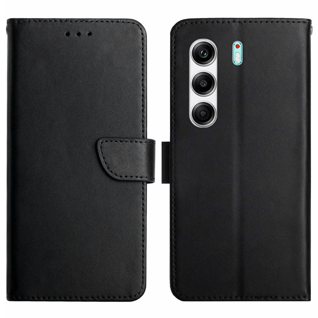 For TECNO Camon 40 4G Case Genuine Cow Leather Phone Cover Nappa Texture