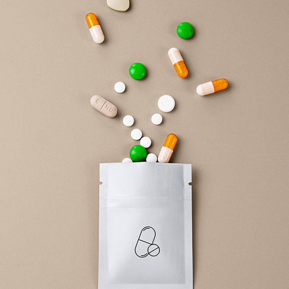 30Pcs Self Sealing Reusable Pill Pouch Bag Pull-out Medicine Storage Container  Travel Accessories