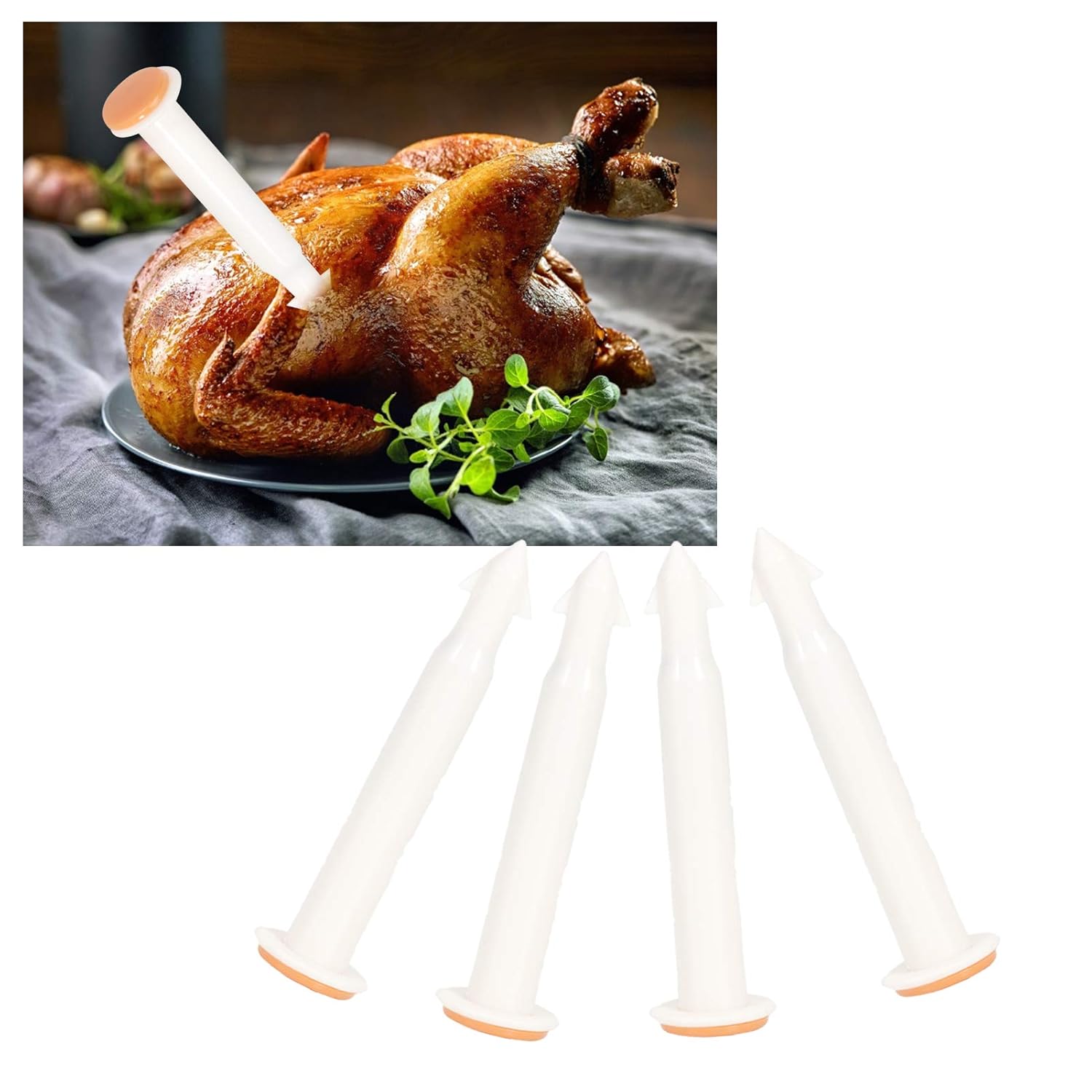 Fdit 20Pcs Poultry Roasted Chicken Thermometer Timer Popping Up Temperature Meter for Cooking