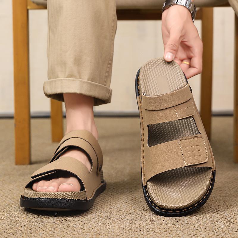 Slippers Men Wear All-match Thick-soled Foot Slippers In Summer, Wear Deodorant Beach Driving Cool Slippers