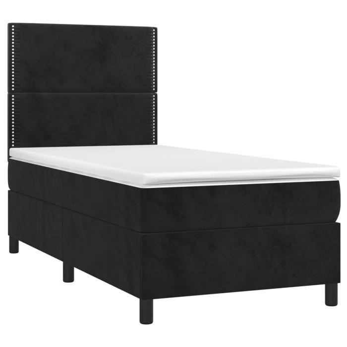 Maison Exclusive - Sommier à lattes de lit avec matelas Noir 100x200 cm Velours