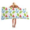 Simple small pattern square digital-printed polyester Superfine fiber double-sided fleece Beach vacation bath towel, beach towel