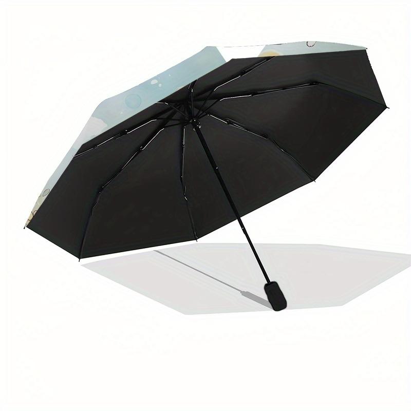 Winnie-the-Pooh, Tigger Automatic Opening and Closing Umbrella - 8 Ribs Portable Folding Umbrella with Plastic Handle, Suitable for Leisure