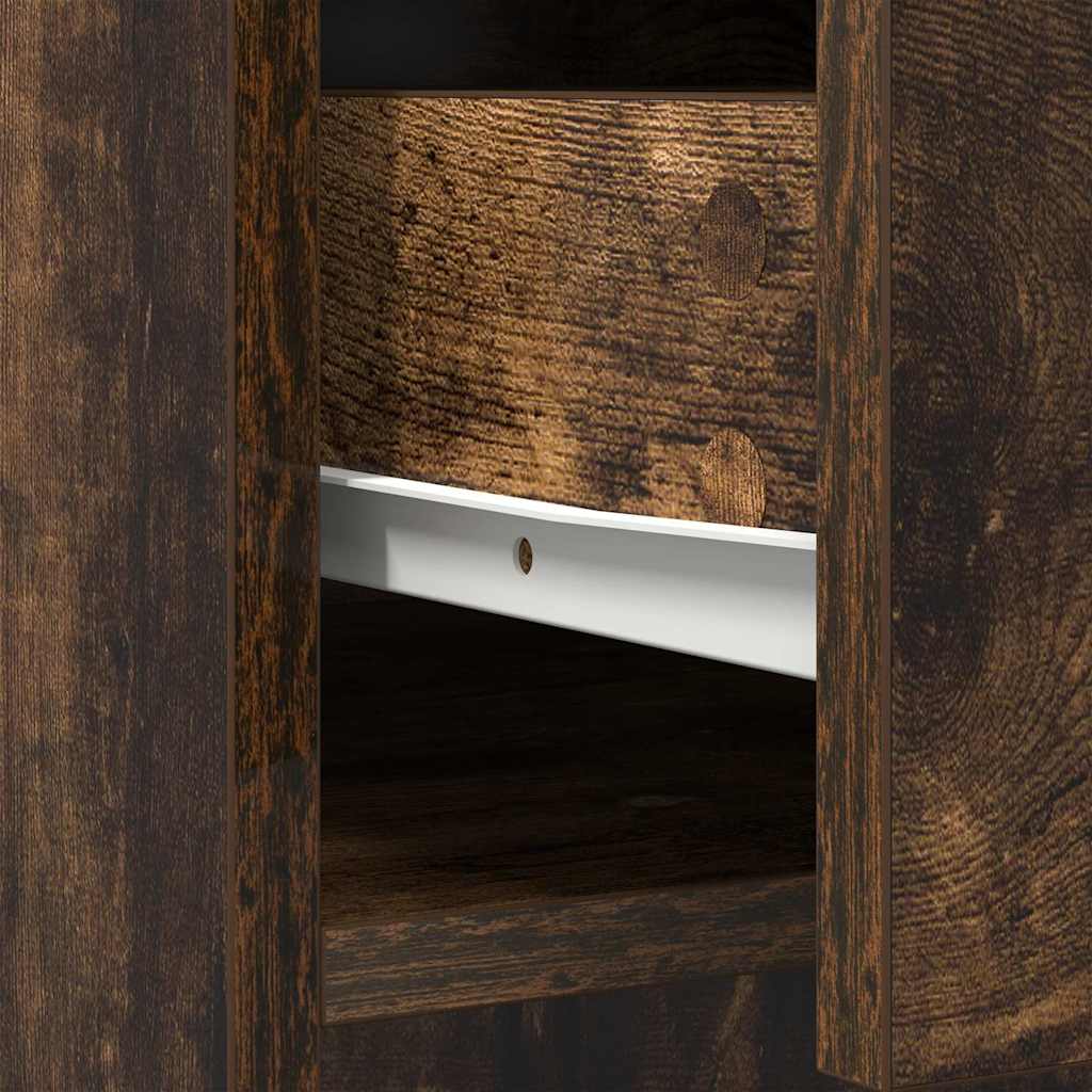 Sideboard with Drawers and Doors Smoked Oak 73 x 31 x 90 cm