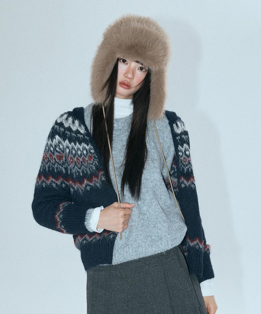 MIXXO Hairy Loose Fit Round Neck Pullover_Miwkafv9Ss
