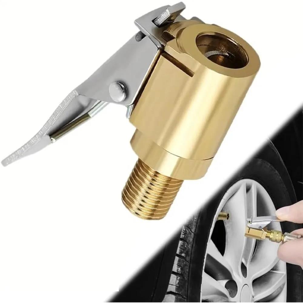 Car Tire Air Chuck Automotive Brass 8mm Inflator Pump Valve Connector Clip Adapter For Inflator Quick Change Head Clip Connector Tire Chucks 1