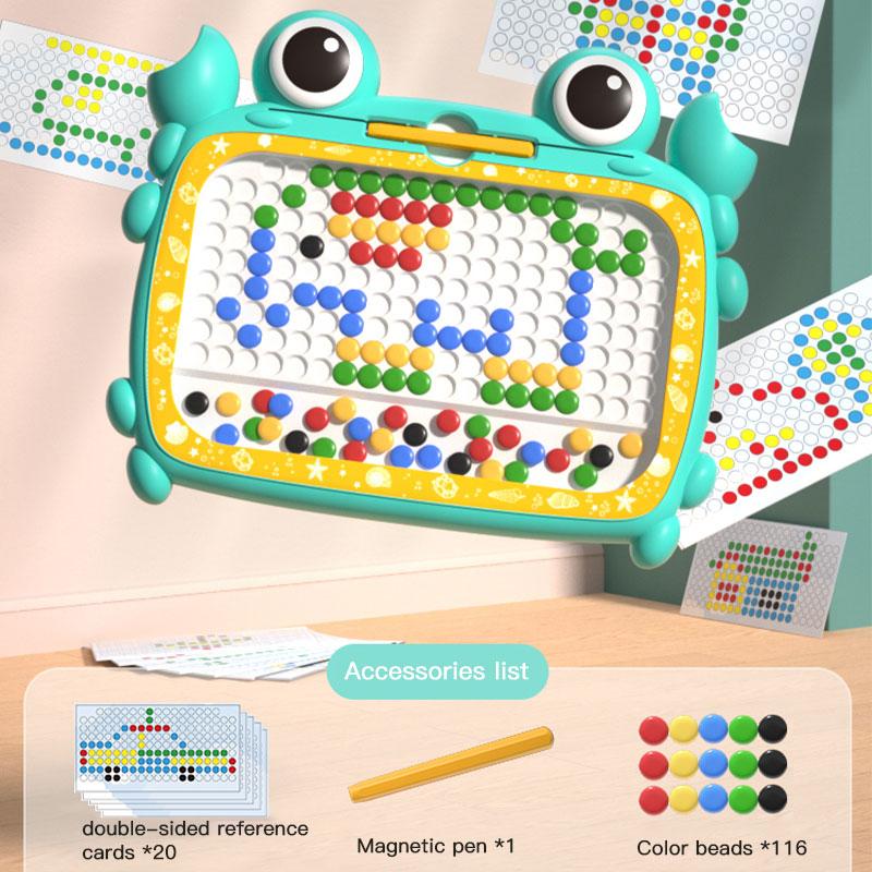 Crab Magnetic Drawing Board with Magnetic Pen and Beads Montessori Education Toys Cute Children's Magnetic Drawing Board Gifts
