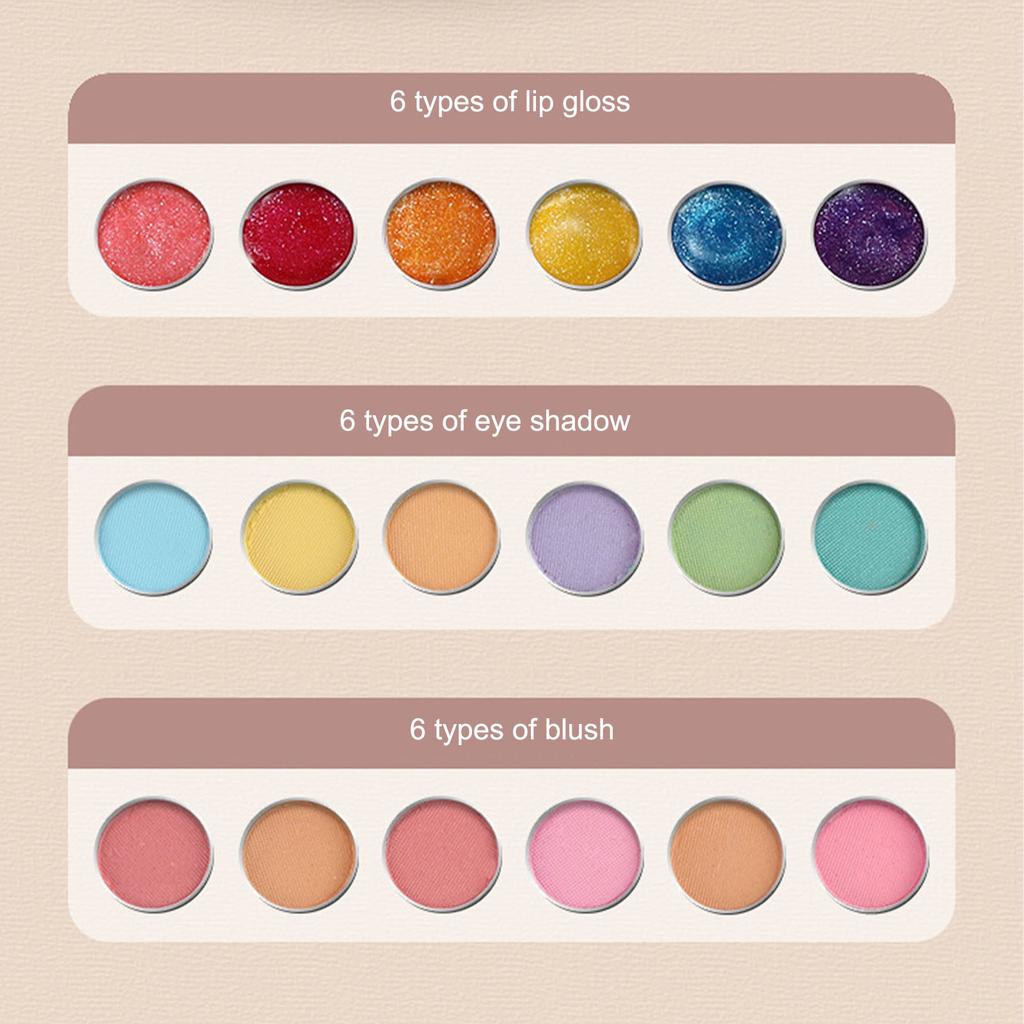 Children Makeup Set Lipstick Makeup Pretend Play with Toys Cosmetic Educational Toys Girl Princess Makeup Toy Suitcase Gift