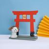 1Pc Building Model Japanese Shinto Torii Wooden Gate Japanese Shrine Statue Miniature Shrine Home Desktop Decoration