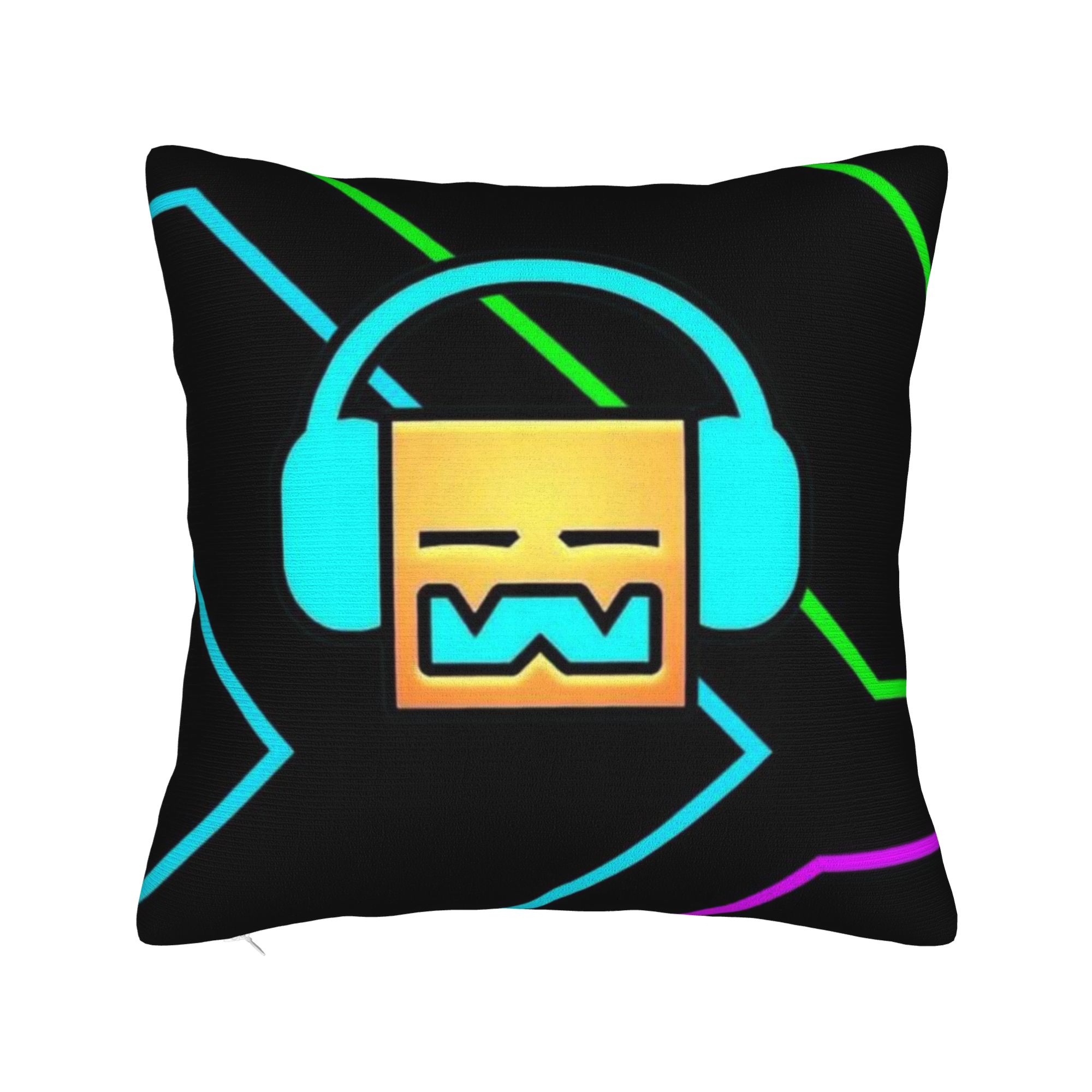 

Geometry Dash Подушка з принтом Наволочка для подушки Покривало для диванної подушки Декор для дому в стилі Y2K Квадратна Різні розміри 12x12in 30X30cm