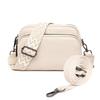 Genuine Leather Multi-Layer Crossbody Bag: Simple Solid Color Lychee Pattern, Versatile Single Shoulder Design for Women