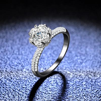 D-Farbe Moissanit Diamantring für Frauen Sterling Silber 1ct mehrere Eiskönigin Ringe Eheringe Heiratsantrag Diamantringe als Geschenk für Freundinnen