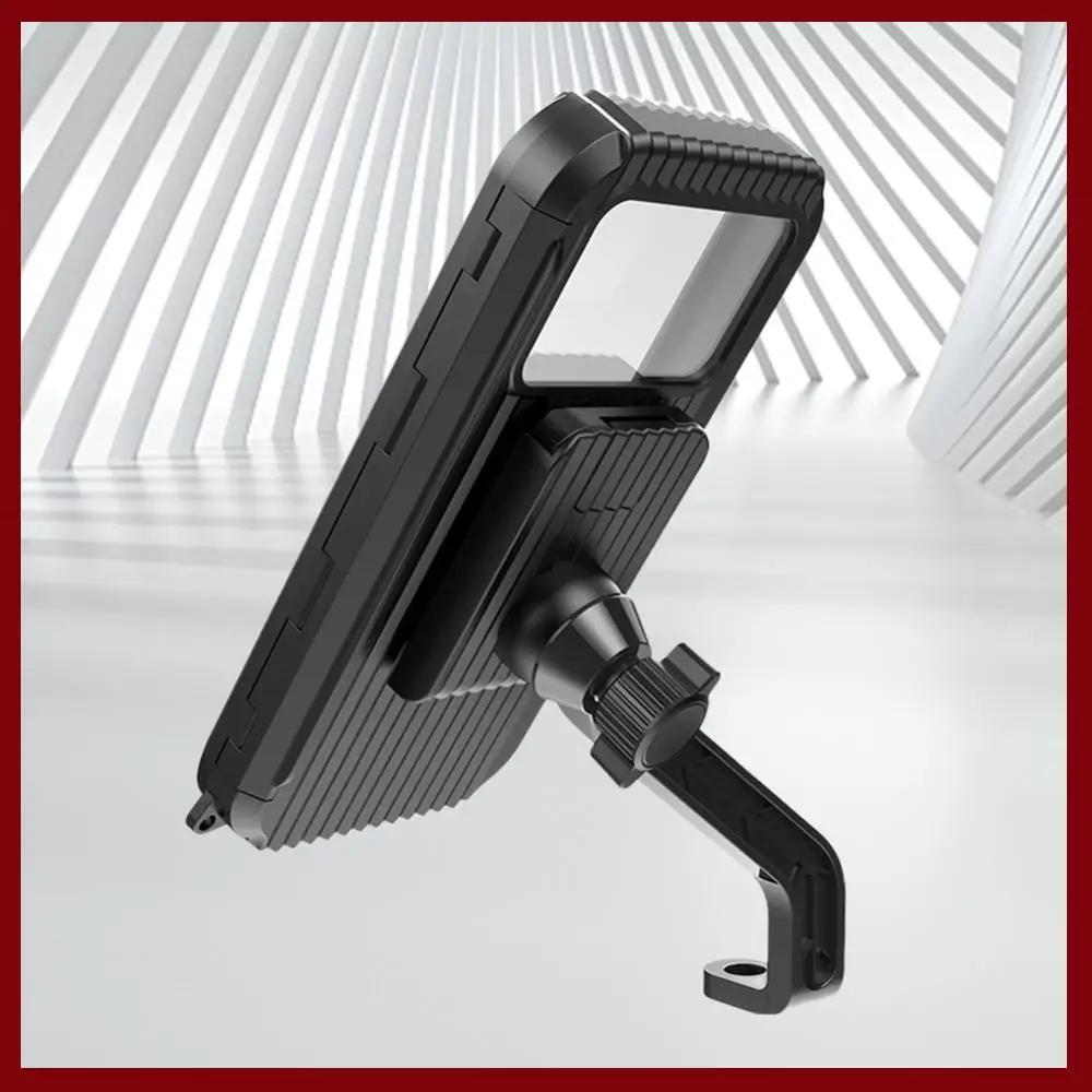 Motorbike Phone Stand Flexible Waterproof Rear View Mirror Phone Support Strong Suction Bicycle Phone Bracket for Phone 4-7 Inch