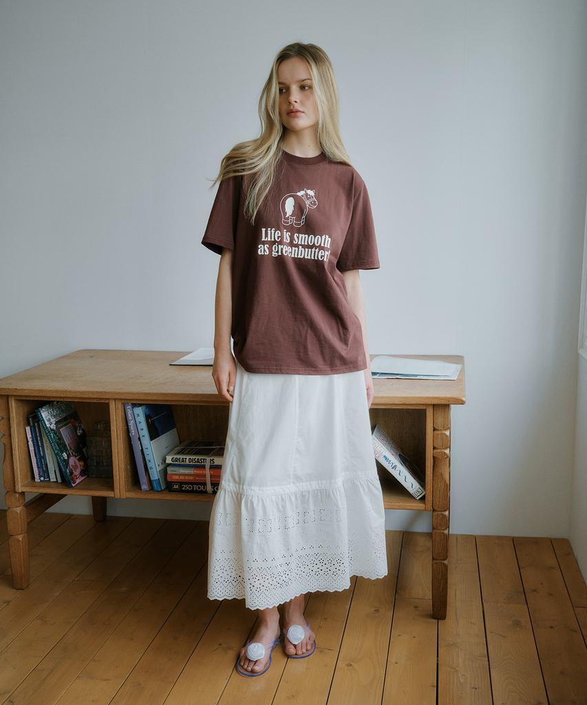 Green Butter Meadow Lace Skirt (Ivory)