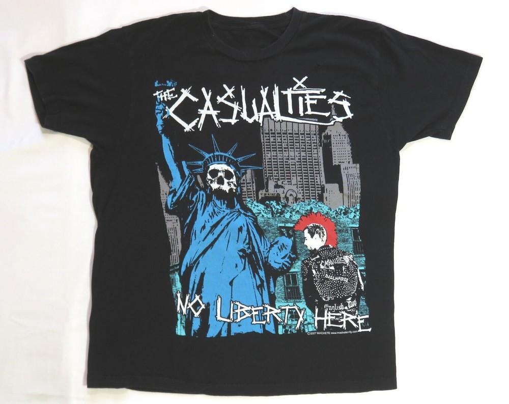 

Вінтажний Футболка The Casualties Вінтажний 2007 Тур No Liberty BO180 Унісекс Футболка XL