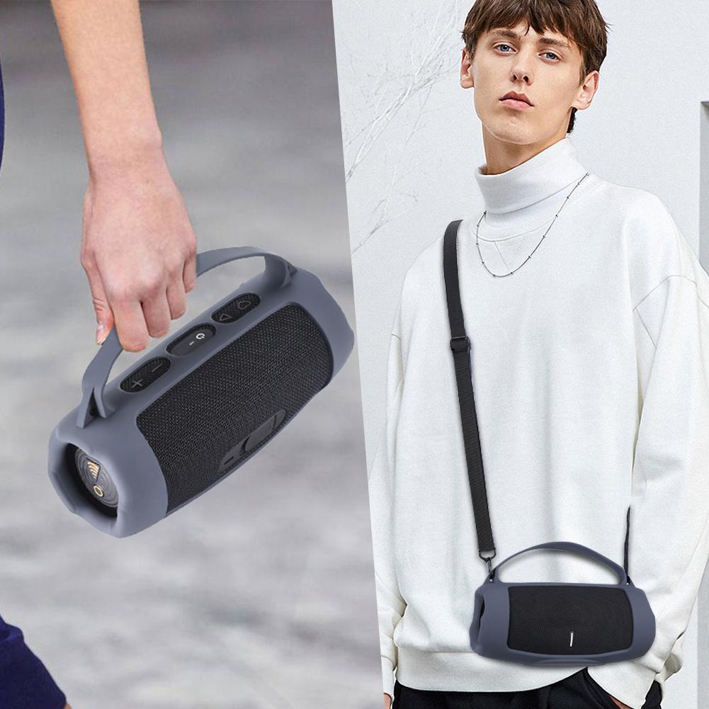 Silicone Cover Case Waterproof Protective Skin Case Shockproof with Shoulder Strap for JBL Charge 5 Wi-Fi & JBL Charge 5 Speaker