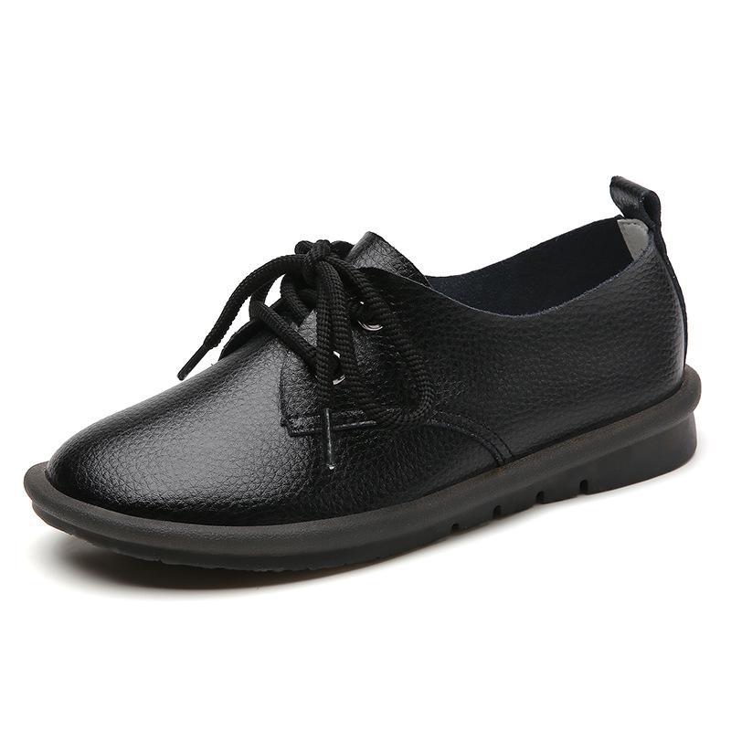 

Весна Большого размера Новая Натуральная кожа Женская обувь На шнуровке Белая обувь Плоская подошва Удобная Мягкая подошва Спортивная Универсальная Обувь для мамы 44