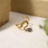 18K Gold Plated French Blue Zircon Snake Ring, Non-Fading Titanium Steel, Adjustable Design