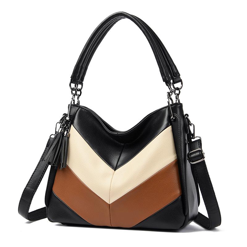 2024 New Luxury Handbags Women Bags Designer High Quality Leather Handbag Lady Shoulder Bag Fashion Striped Crossbody Bags For Women