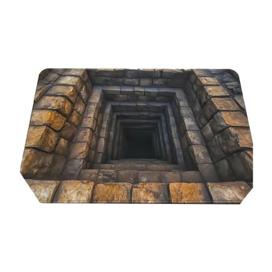 3D Hole Rug Realistic Optical Illusion Rug Funny Bottomless Pit Doormat Absorbent Non-slip Floor Mat for Bathroom Living Room Entryway
