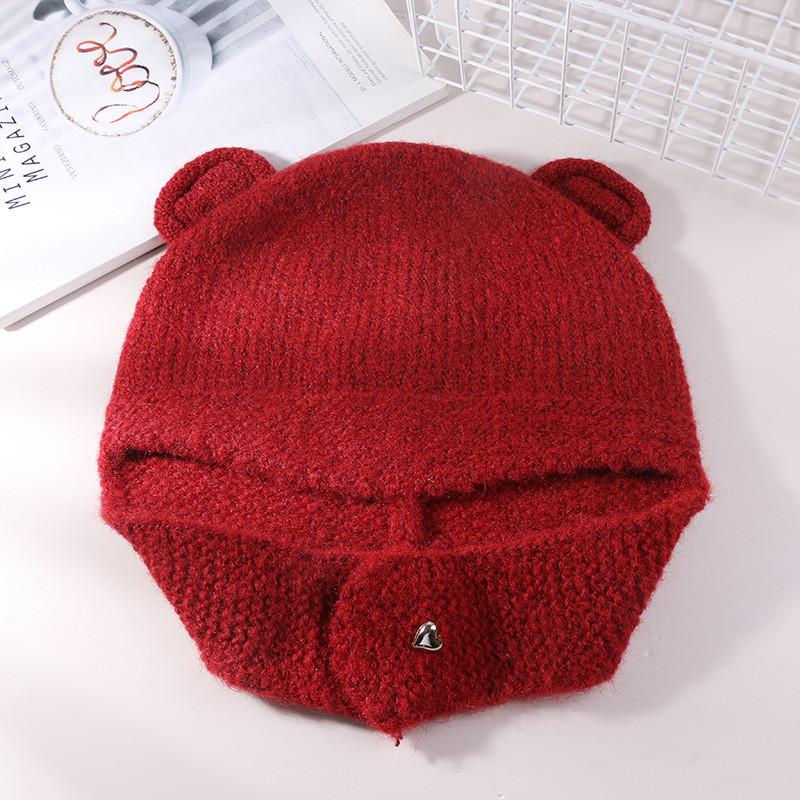 Cute Bear Ear Knit Hat For Women With Warmth And Windproof Features Perfect For Fall And Winter