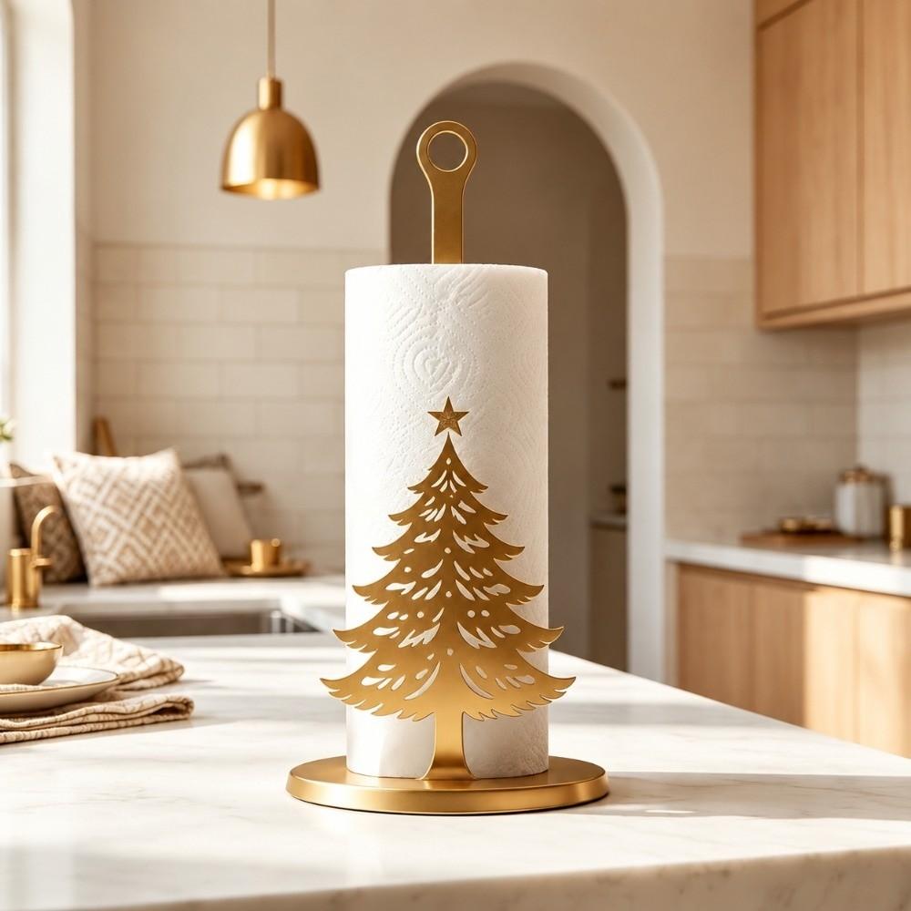 Cartoon Elk Santa Claus Paper Towel Holder For Kitchen Bathroom Dining Room