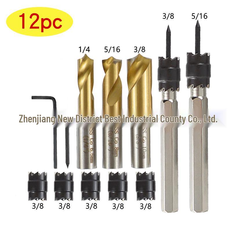 13-Piece Hex Shank Spot Weld Drill Bit Set for Metal Hole Opening and Weld Removal