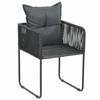 Maison Exclusive - Chaises d'extérieur lot de 6 avec oreillers Résine tressée Noir