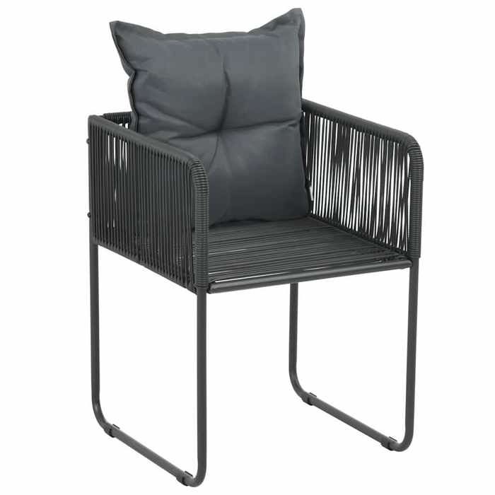 Maison Exclusive - Chaises d'extérieur lot de 6 avec oreillers Résine tressée Noir