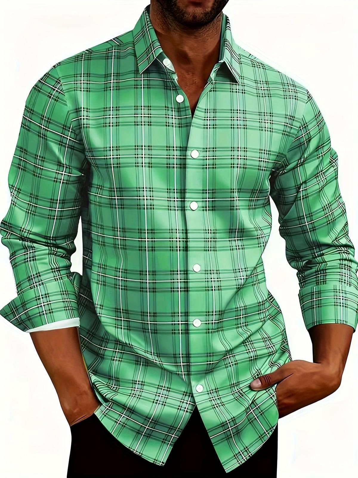 Must-Have Karriertes Langarmhemd, Stilvolle Vielseitige Freizeitkleidung 3XL blue