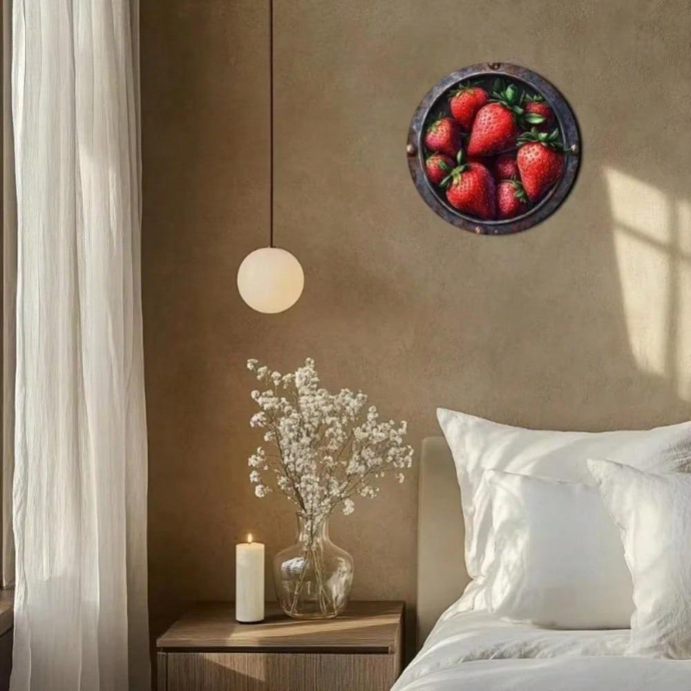 Strawberry Aluminum Sign Kitchen Decor Valentine Gift Halloween Wall Art