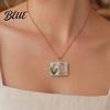 Stylish Women Necklace Birth Flower Necklace Floral Book Pendant January