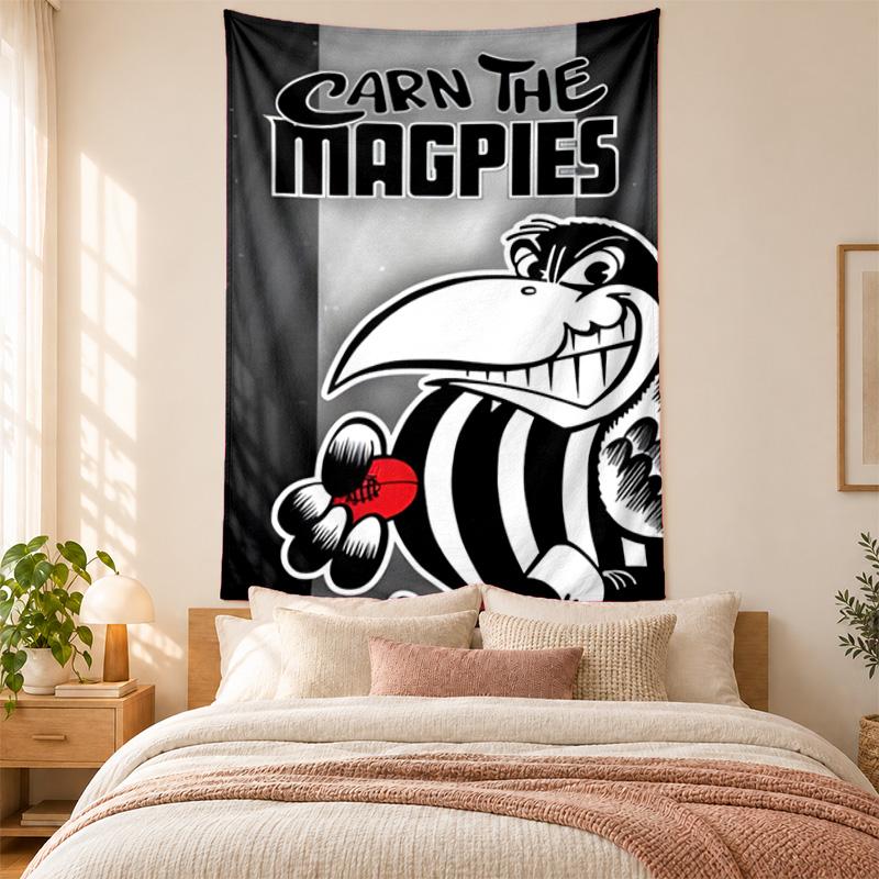 Collingwood Football Club Wandteppich hohe Qualität zur Dekoration von Wohnzimmer Schlafzimmer Studentenwohnheim Wänden ideal als Schlafzimmer Wandkunst oder Weihnachtsgeschenk