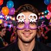 xiaobudian Halloween Party Glasses for Kids Adults, Glitter Frame Cosplay Decoration, Funny Pumpkin Skull Ghost Bat Eyewear Accessory Favors