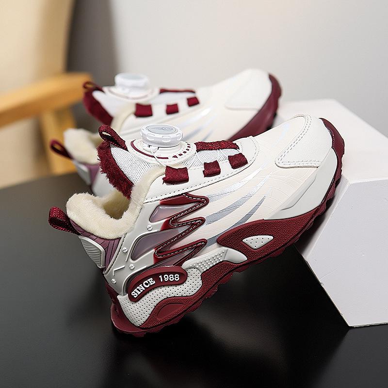 Wasserdichte Leder-Sportschuhe für Mädchen mit Drehverschluss - Leichte Herbst-/Winter-Laufschuhe