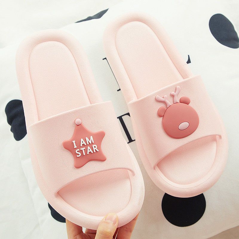 Slippers Summer Indoor Couple Slippers Cute Non-slip Bathroom Bath Sandals