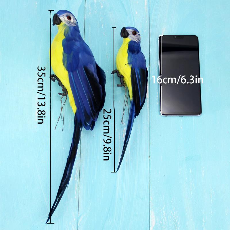 1Pc Animal Bird DIY Feather Creative Lawn Figurine Ornament Handmade Garden Prop Decoration Simulation Parrot 25/35cm