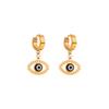 Women Simple Devil's Eye Drop Earrings Stainless Titanium Steel Crystal Pendant Earrings Geometric Ear Ornaments