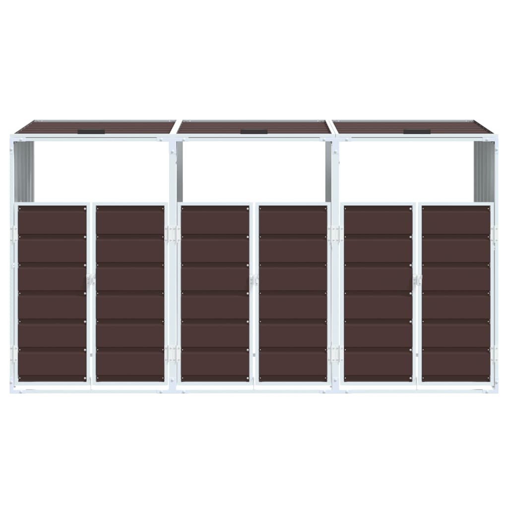 3 Ton Brown Waste Bin Enclosure 216 X 81 X 115 Cm Steel