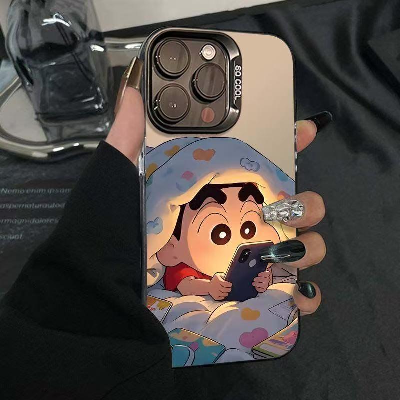 Shin-chan Silver Apple 17 Pro Max Drop-Proof Phone Case (fits 16 Pro/15/14/13/12/XR/XS Max)