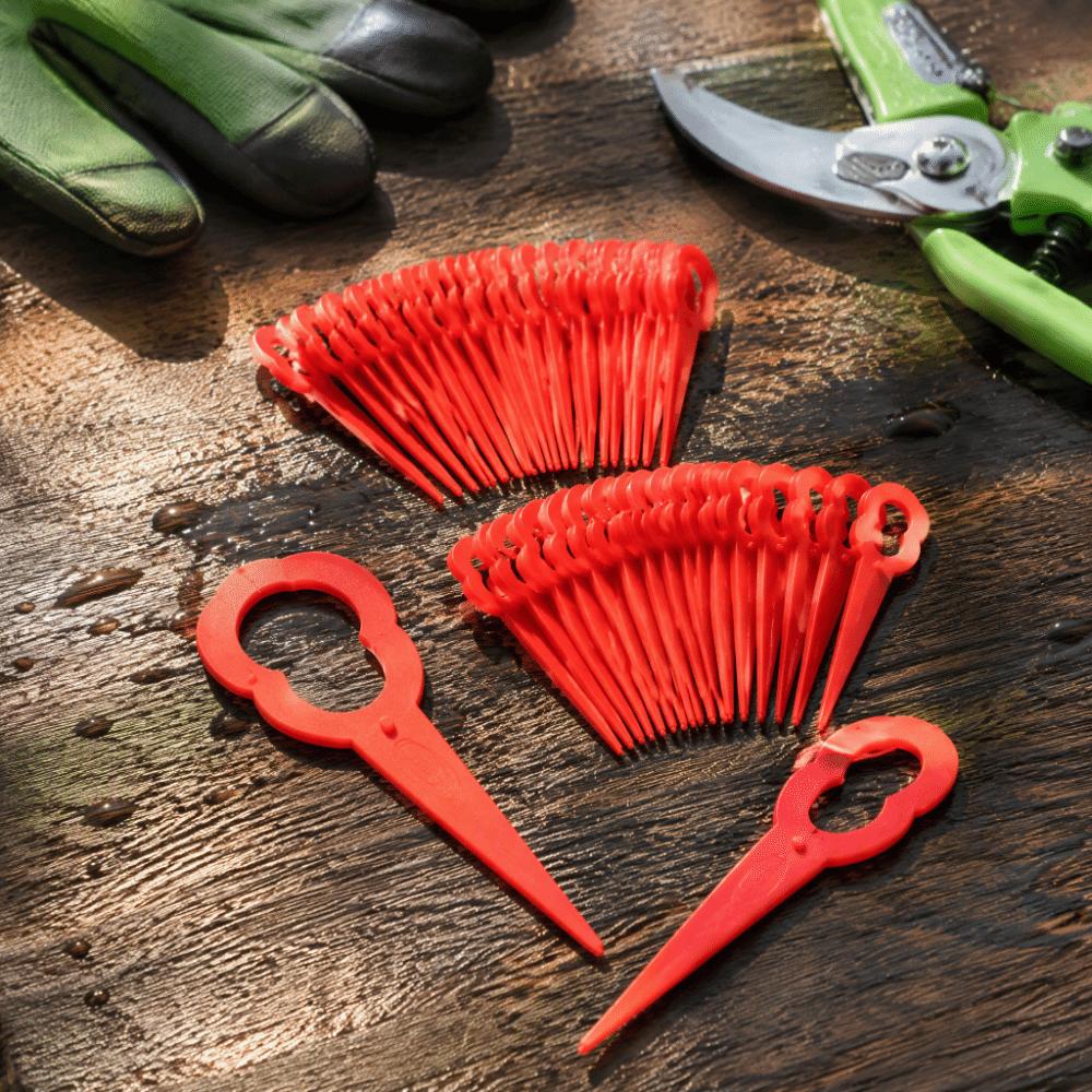 100pcs Nylon Material Plastic Trimmer Blades Replacement Trimmer Blades Garden Lawn Mowing