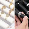 PU Leather Ring Holder Jewelry Tray with Protective Cover Professional Finger Ring Organizer for Storage and Display