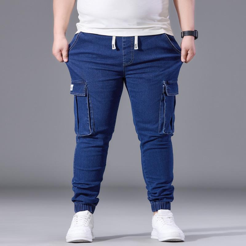Men's Workwear-Style Denim Trousers: Slim-Fit, Skinny-Leg, Trendy Brand, Stretch Cuffed, Pocketed, Plus Size