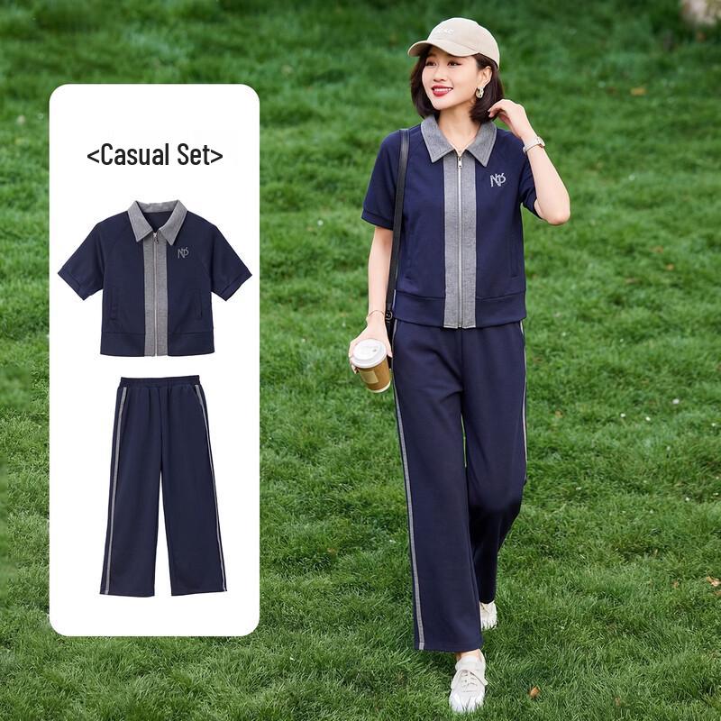 Baolianduo Women s Casual Color-Block Sportswear Set 3XL