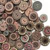 100 KS/Balení Malované Dřevěné Knoflíky ve Tvaru Ozubeného Kola pro Ruční Práce Šití Scrapbook Oblečení Řemesla Doplňky k Dárkovým Kartám