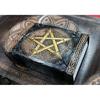 Pentagram Embossed Leather Journal ,Handmade Leather Journal ,Blank Leather Notebook Leather Grimoire, Leather Sketchbook Pentacle